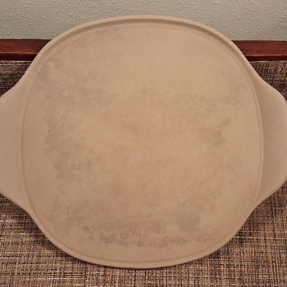 Pampered Chef Personal 9” Pizza Stone Handles 100253 Stoneware Fusion Ribbon - Picture 1 of 6
